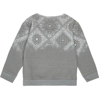 Mini boys grey paisley print sweatshirt